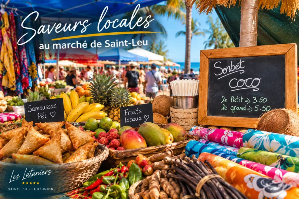 Saveurs locales au marché de Saint-Leu à La Réunion